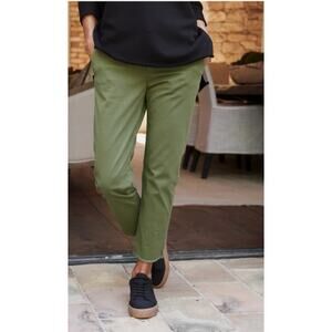 Frank & Eileen Wicklow Pants The Italian Chino Cropped Army Green USA Size 4